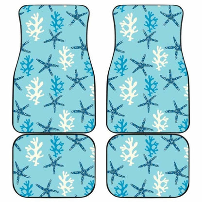 Blue Starfish Coral Reef Pattern Front And Back Car Mats 174914 - YourCarButBetter