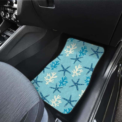 Blue Starfish Coral Reef Pattern Front And Back Car Mats 174914 - YourCarButBetter