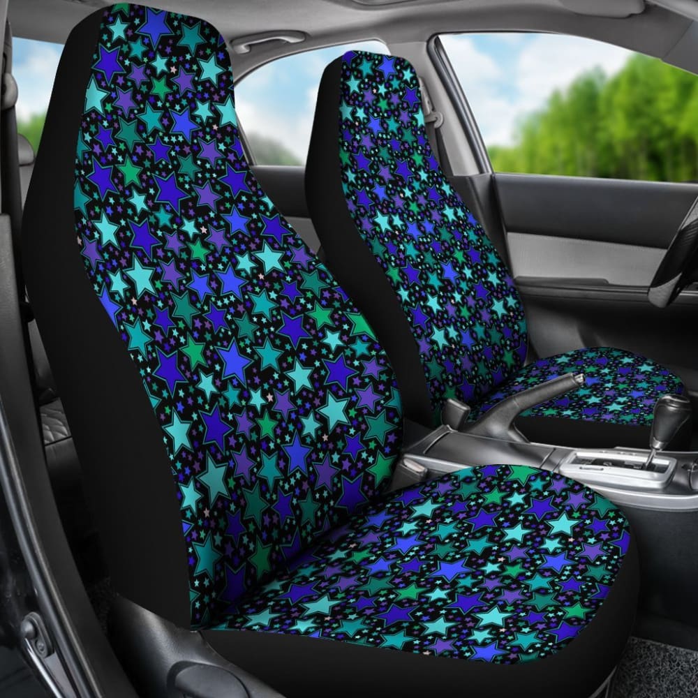 Blue Stars Car Seat Covers 101819 - YourCarButBetter