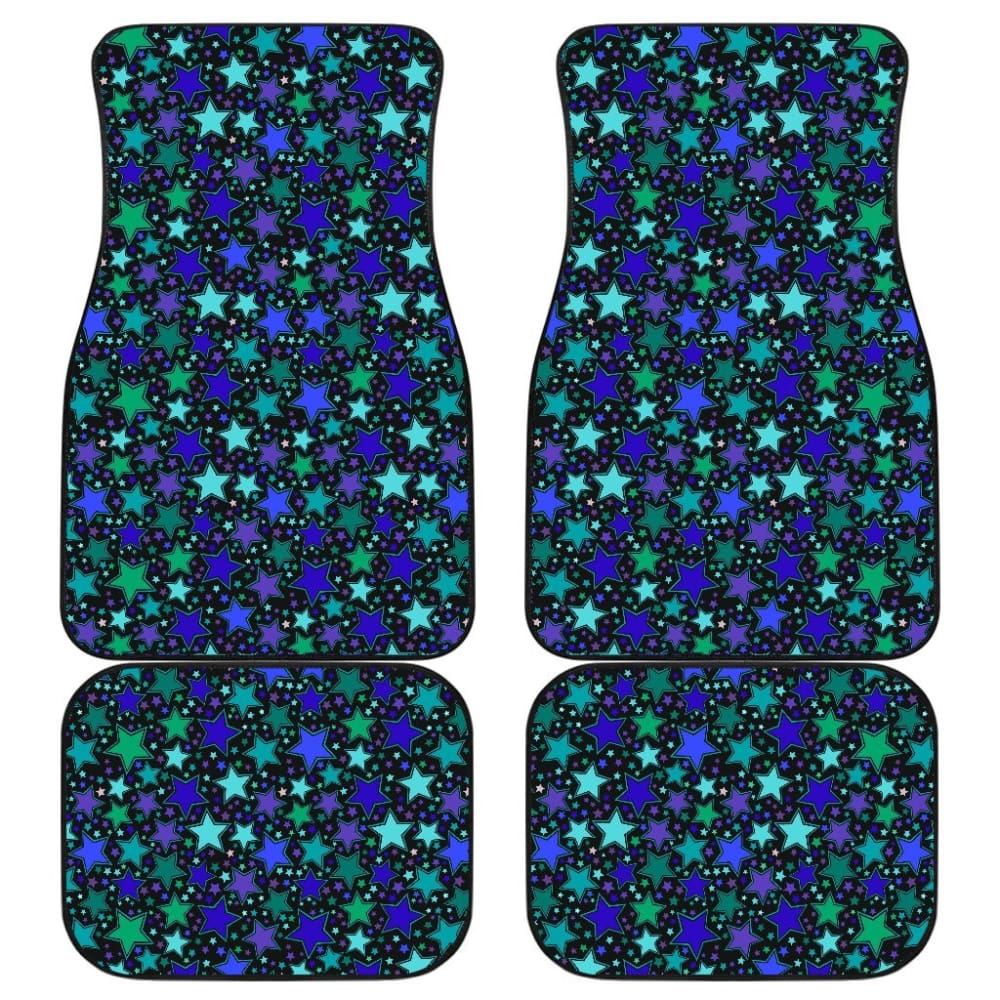 Blue Stars Front And Back Car Mats 101819 - YourCarButBetter