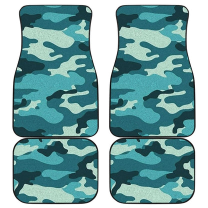 Blue Teal Camouflage Car Floor Mats 210807 - YourCarButBetter
