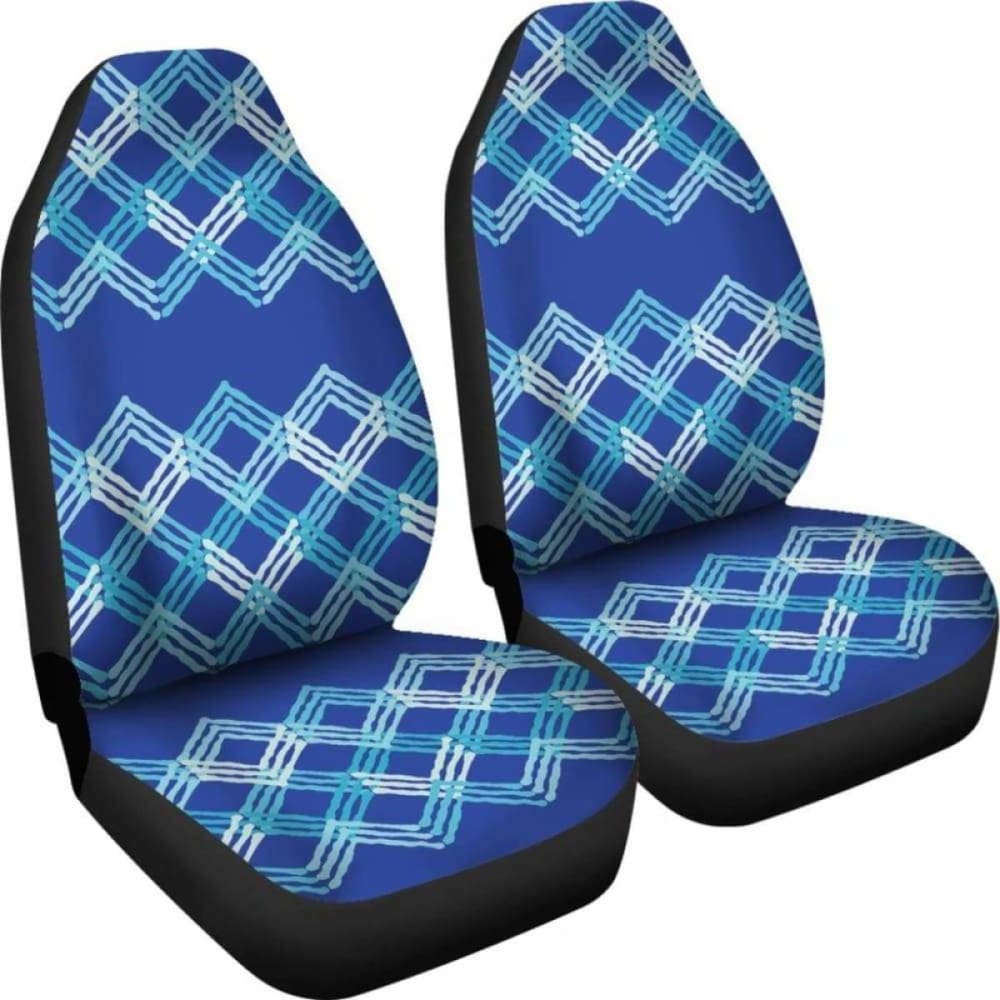 Blue Teal White Car Seat Covers 105905 - YourCarButBetter