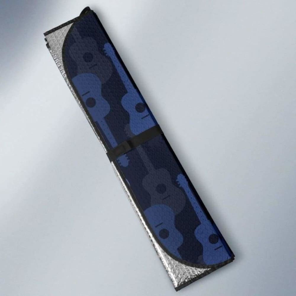 Blue Theme Guitar Pattern Car Auto Sun Shades 102507 - YourCarButBetter