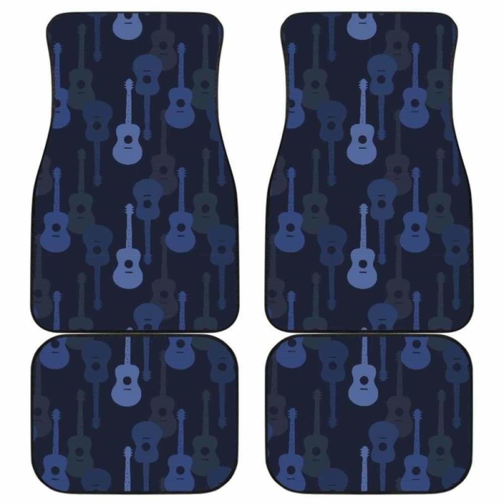 Blue Theme Guitar Pattern Front And Back Car Mats 221205 - YourCarButBetter