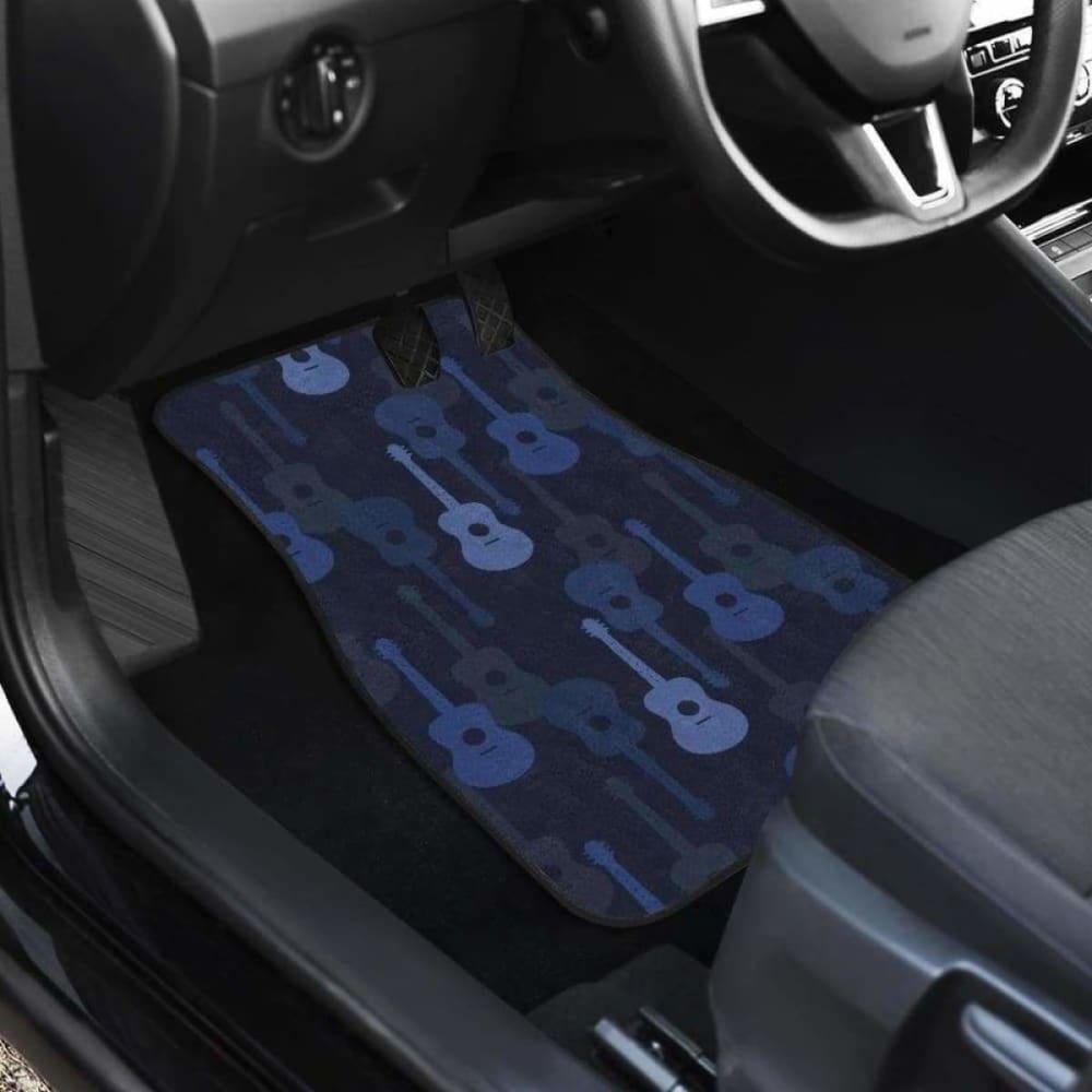 Blue Theme Guitar Pattern Front And Back Car Mats 221205 - YourCarButBetter