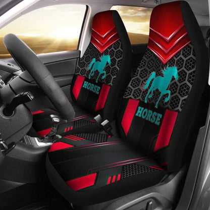 Blue Walking Horse Emblem Car Seat Covers 210503