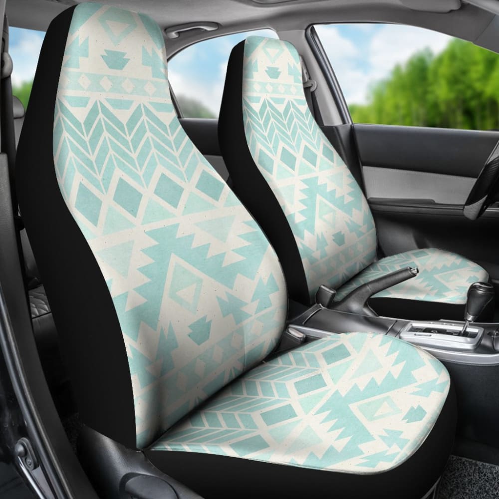 Blue & White Aztec Car Seat Covers 174510 - YourCarButBetter