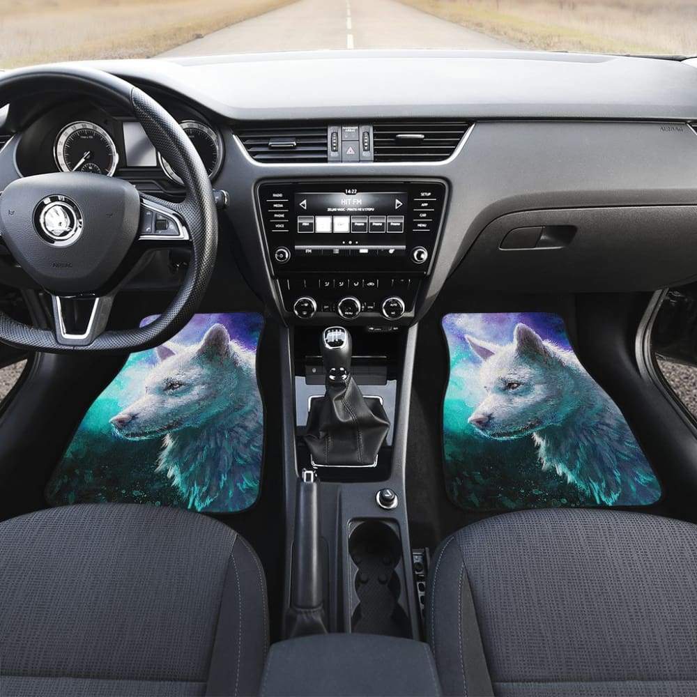 Blue White Wolf Car Floor Mats for Lovers 212602