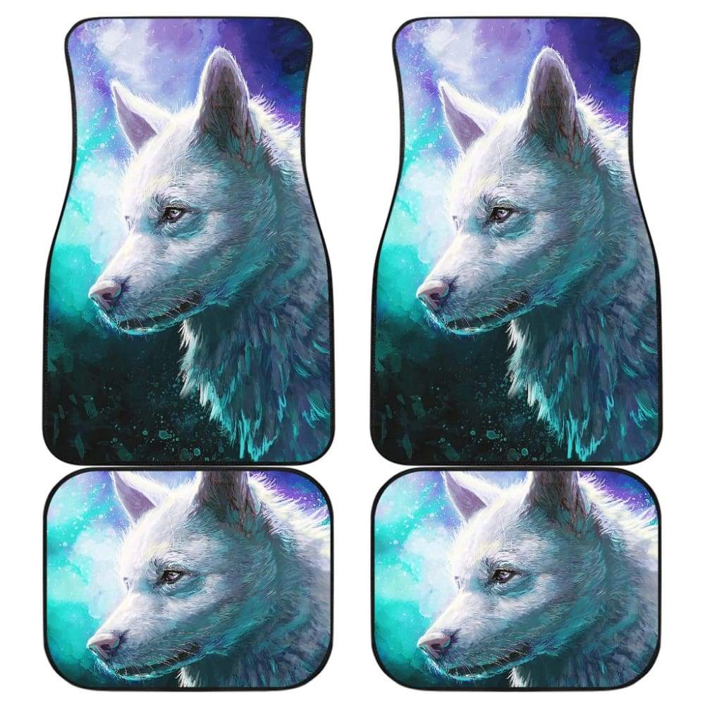 Blue White Wolf Car Floor Mats for Lovers 212602