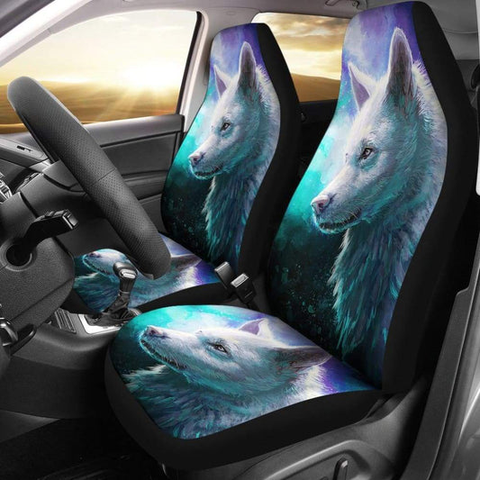 Blue White Wolf Car Seat Covers for Lovers 212602