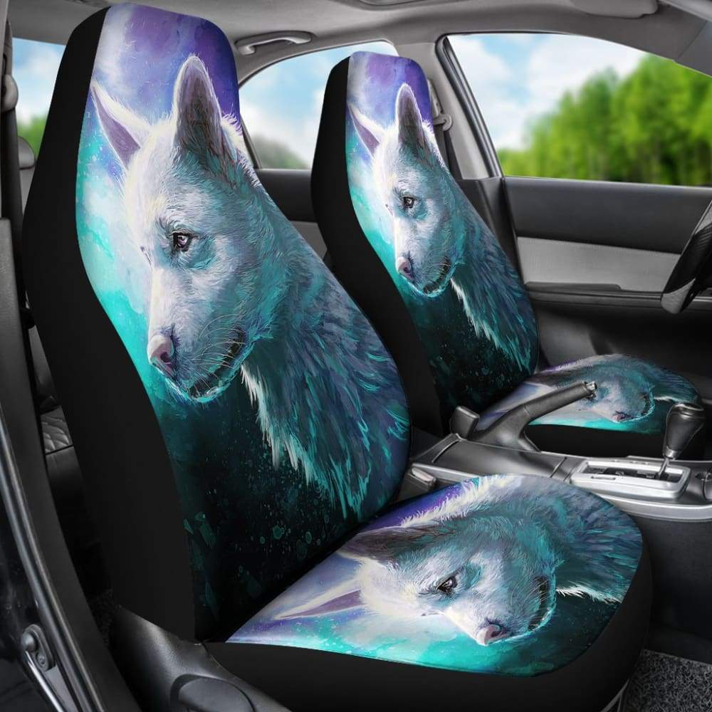 Blue White Wolf Car Seat Covers for Lovers 212602