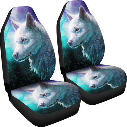 Blue White Wolf Car Seat Covers for Lovers 212602