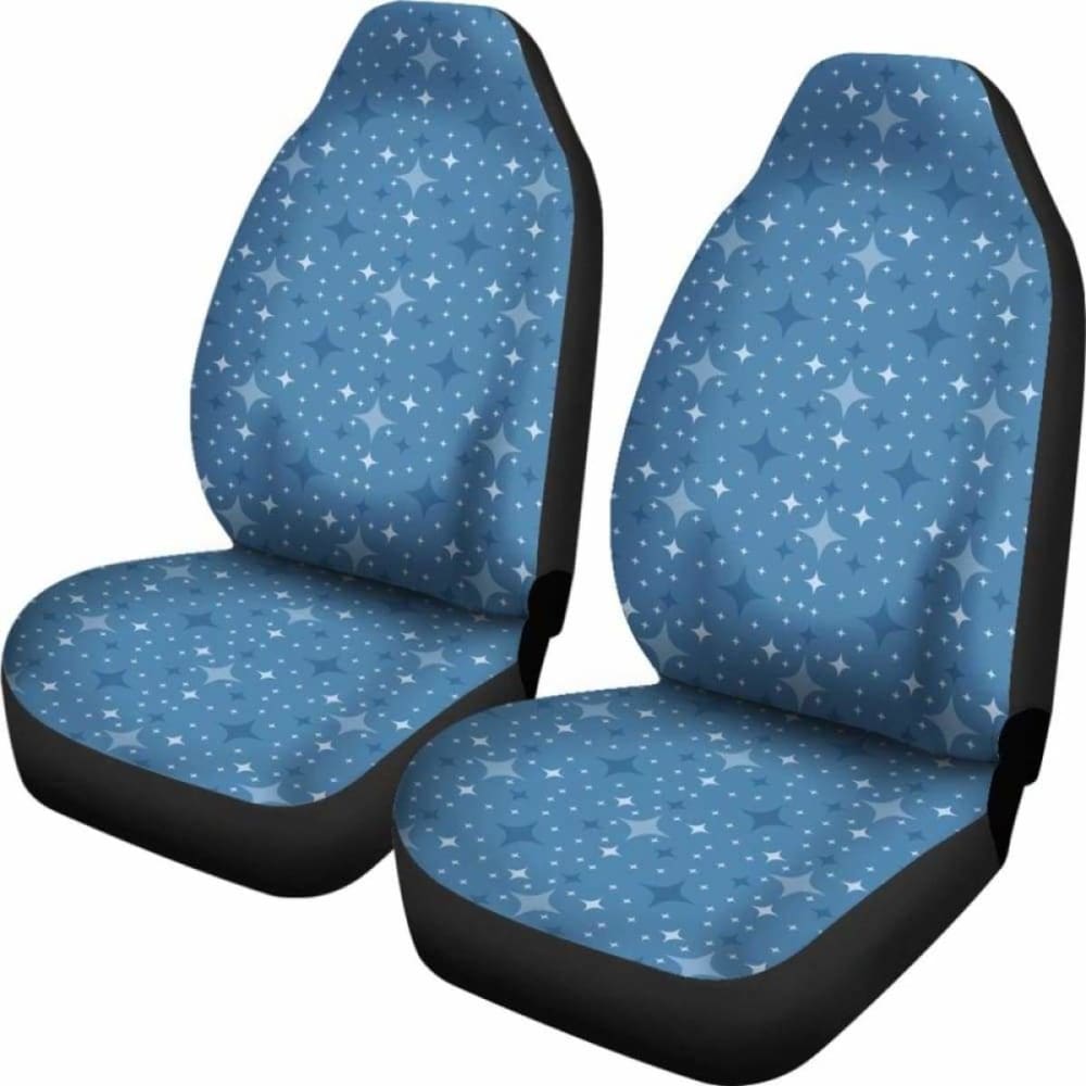 Blue With Retro Stars Pattern Car Seat Covers 194013 - YourCarButBetter