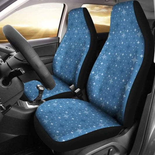 Blue With Retro Stars Pattern Car Seat Covers 194013 - YourCarButBetter