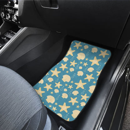 Blue With Sea Shell Pattern Car Floor Mats 212203 - YourCarButBetter