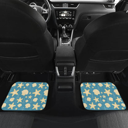 Blue With Sea Shell Pattern Car Floor Mats 212203 - YourCarButBetter