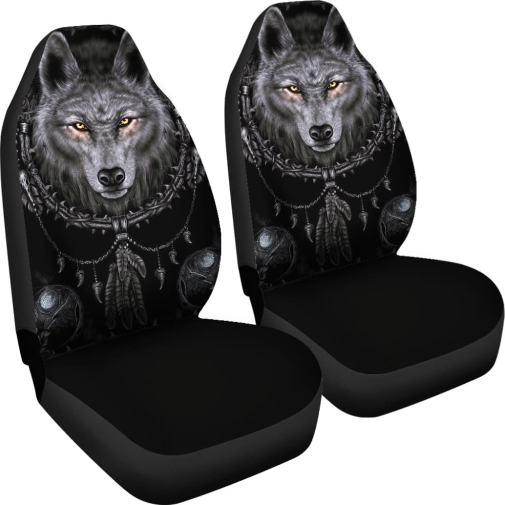 Bohemian Wolf Print Car Seat Covers 212002