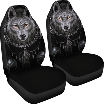Bohemian Wolf Print Car Seat Covers 212002