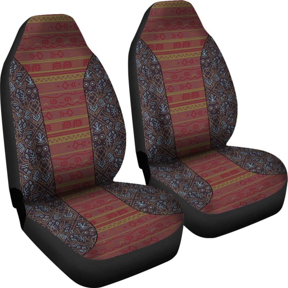Boho Aztec Brown Blue Car Seat Covers 174510 - YourCarButBetter