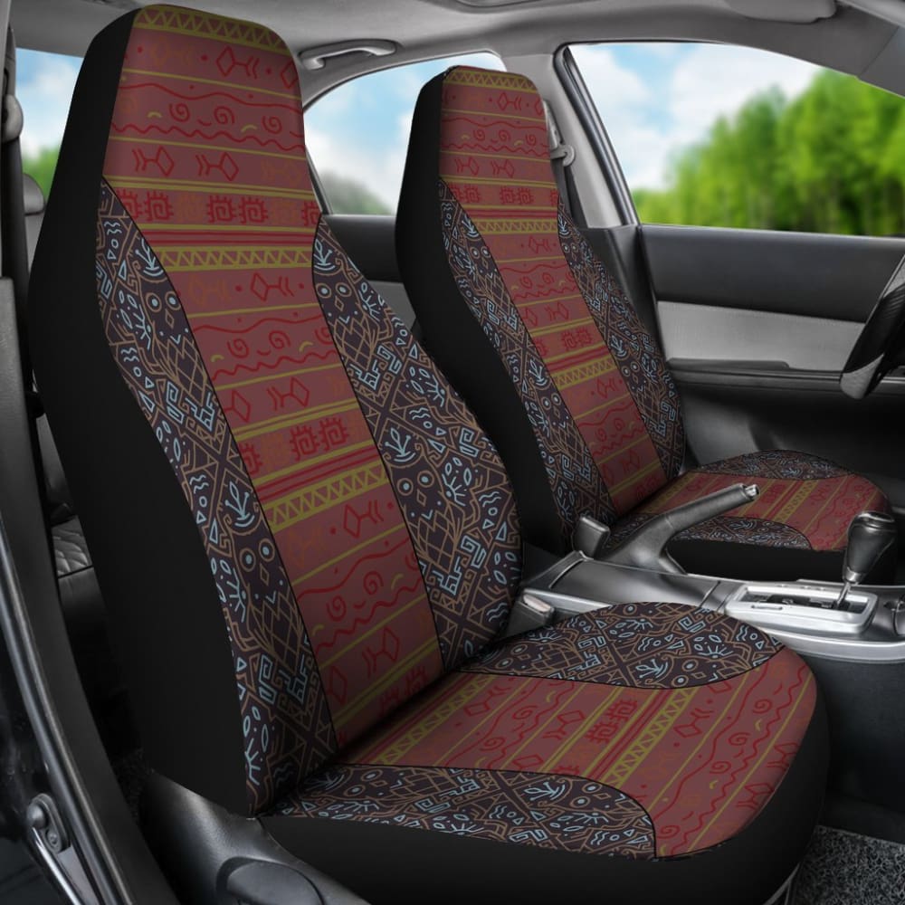 Boho Aztec Brown Blue Car Seat Covers 174510 - YourCarButBetter
