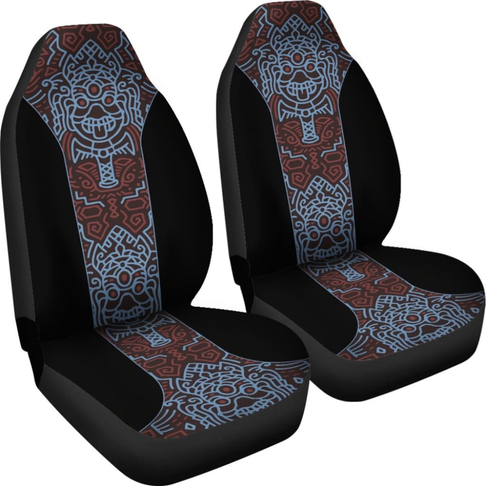 Boho Aztec Elephant Black Blue Car Seat Covers 101819 - YourCarButBetter