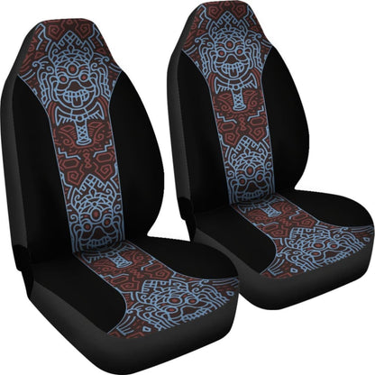Boho Aztec Elephant Black Blue Car Seat Covers 101819 - YourCarButBetter