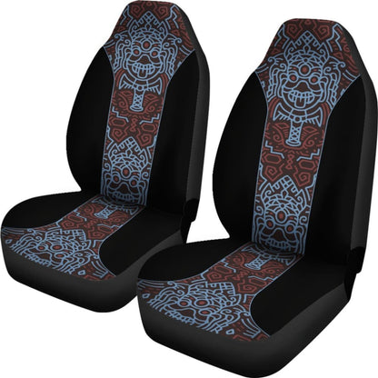 Boho Aztec Elephant Black Blue Car Seat Covers 101819 - YourCarButBetter