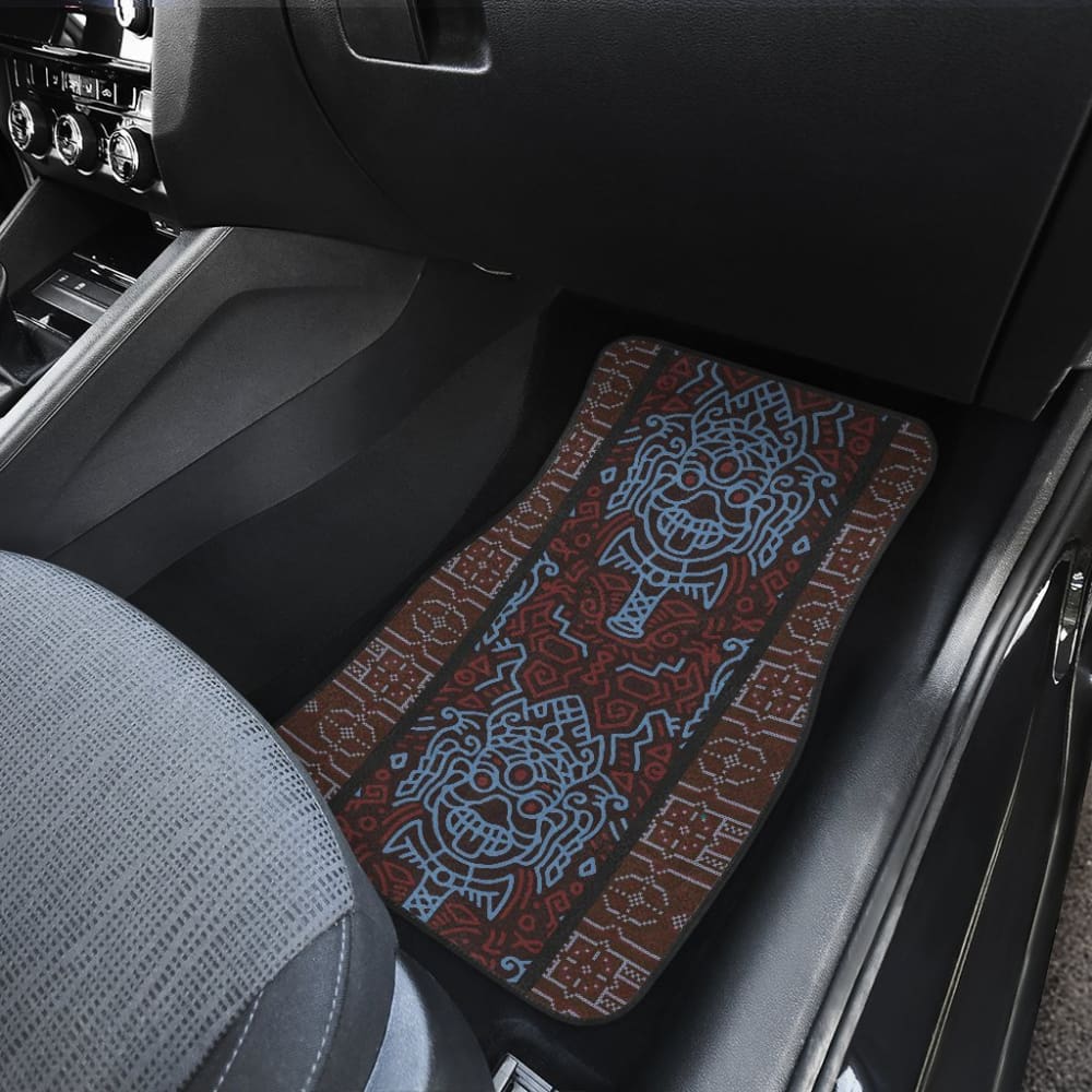 Boho Aztec Elephant Brown Blue Car Mat Set 174510 - YourCarButBetter
