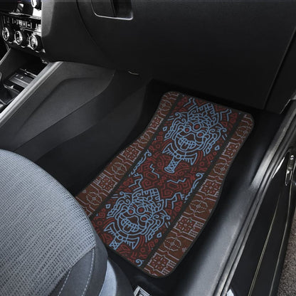 Boho Aztec Elephant Brown Blue Car Mat Set 174510 - YourCarButBetter