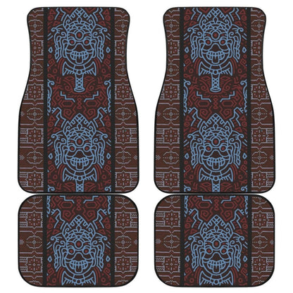Boho Aztec Elephant Brown Blue Car Mat Set 174510 - YourCarButBetter