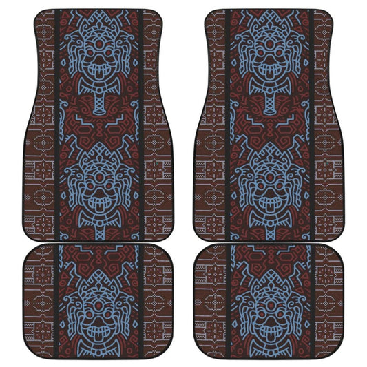 Boho Aztec Elephant Brown Blue Car Mat Set 174510 - YourCarButBetter