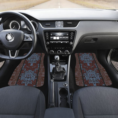 Boho Aztec Elephant Brown Blue Car Mat Set 174510 - YourCarButBetter