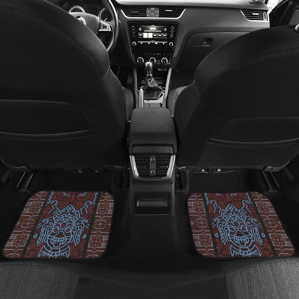 Boho Aztec Elephant Brown Blue Car Mat Set 174510 - YourCarButBetter