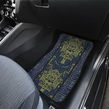 Boho Aztec Elephant Mustard Yellow Blue Car Mat Set 174510 - YourCarButBetter
