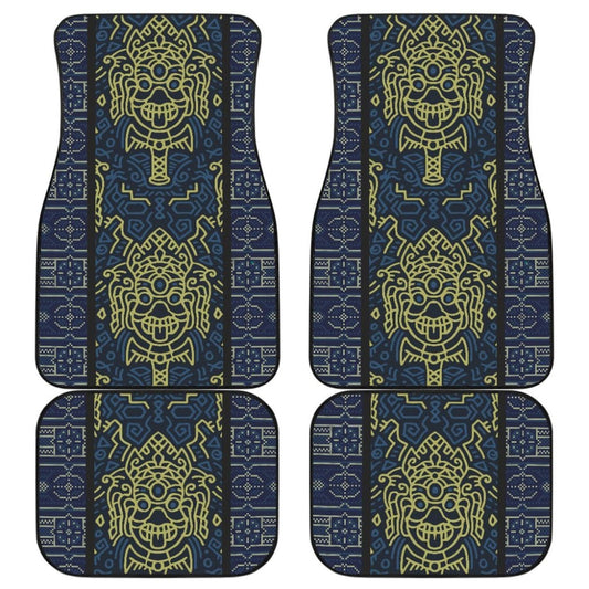 Boho Aztec Elephant Mustard Yellow Blue Car Mat Set 174510 - YourCarButBetter