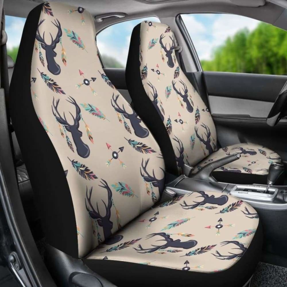 Boho Deer Feathers And Arrows Car Seat Covers Tan 161012