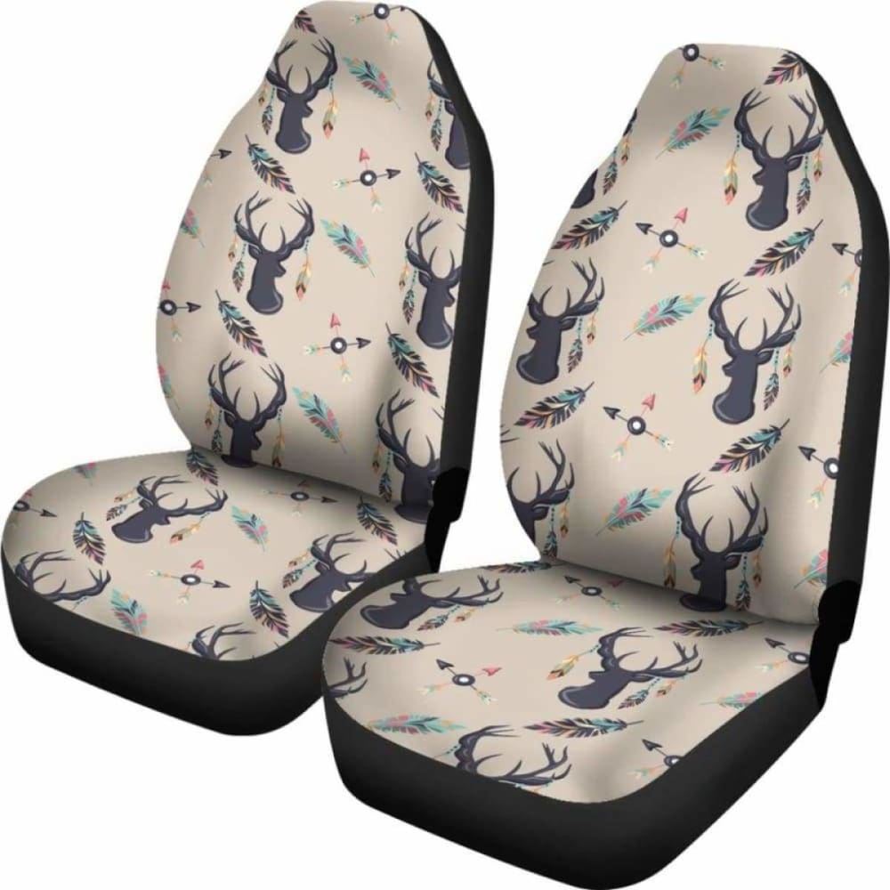 Boho Deer Feathers And Arrows Car Seat Covers Tan 161012