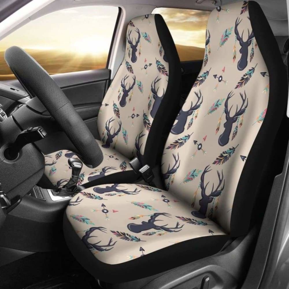 Boho Deer Feathers And Arrows Car Seat Covers Tan 161012