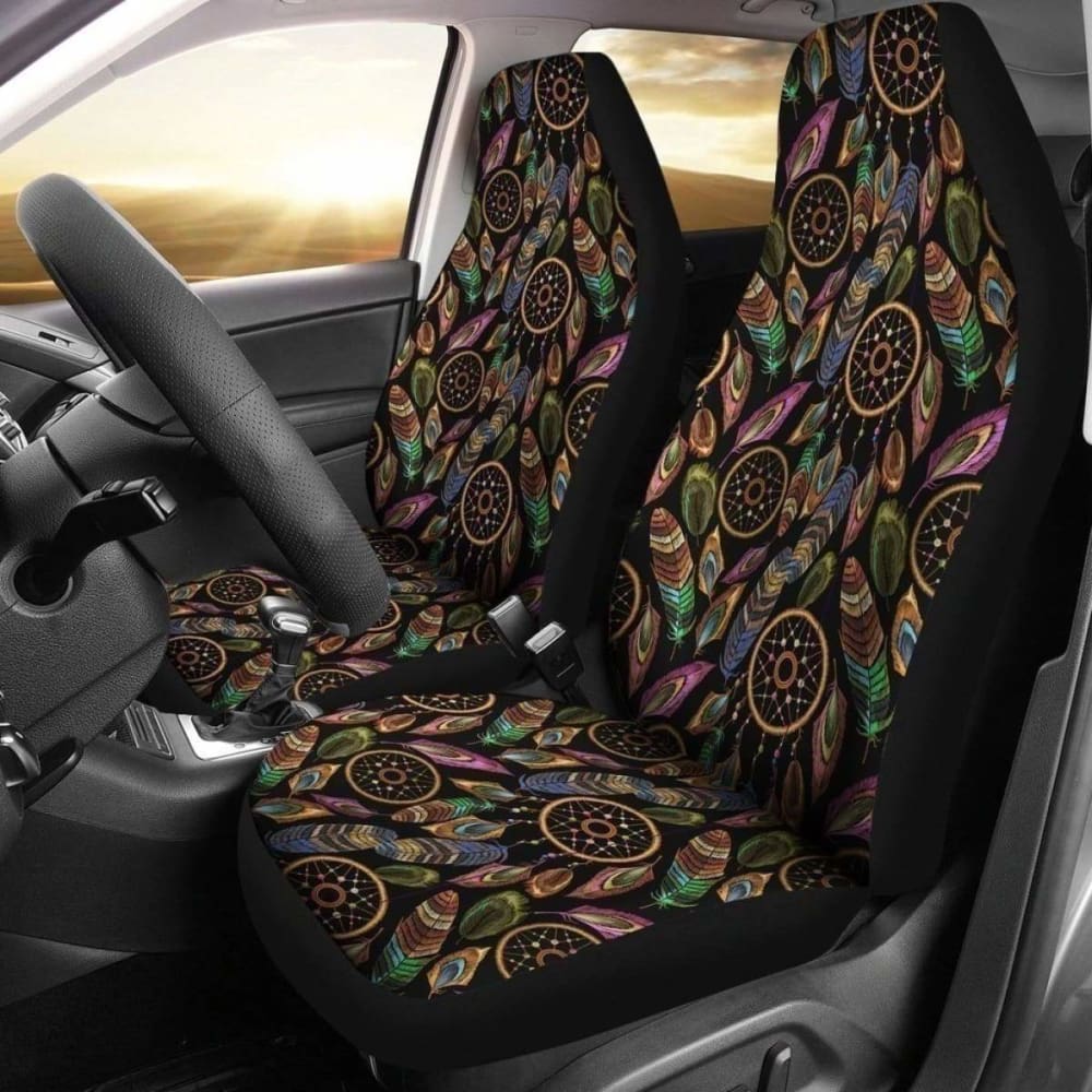 Boho Dream Catcher Feathers Car Seat Covers 102918 - YourCarButBetter