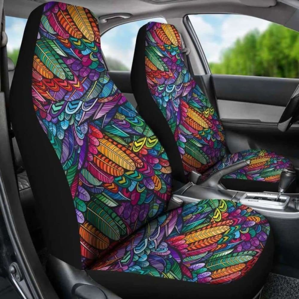 Boho Feathers Car Seat Covers 105905 - YourCarButBetter