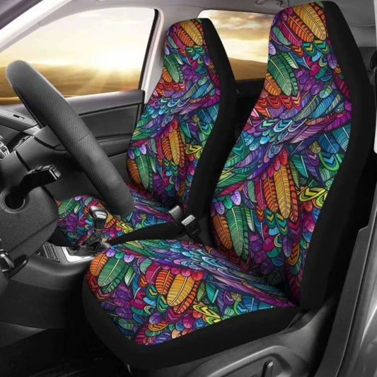 Boho Feathers Car Seat Covers 105905 - YourCarButBetter