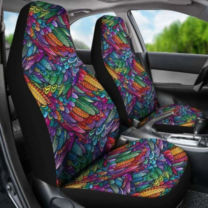 Boho Feathers Pattern Car Seat Covers 105905 - YourCarButBetter
