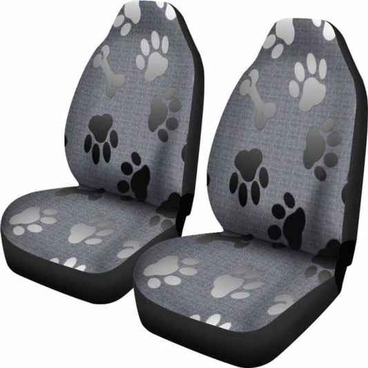 Bones And Paw Prints Wolf Car Seat Cover 200904