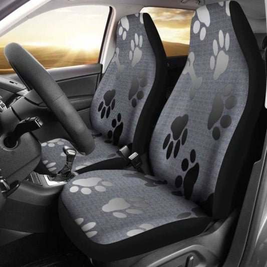 Bones And Paw Prints Wolf Car Seat Cover 200904
