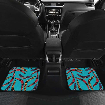 Boomerang Australian Aboriginal Ornament Blue Background Front And Back Car Mats 174914 - YourCarButBetter