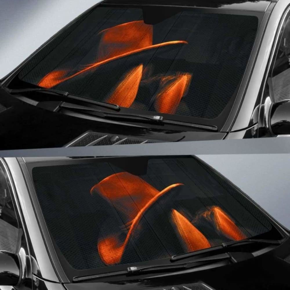 Boots & Hat of Cowboy Vintage theme car auto sunshades 172609 - YourCarButBetter