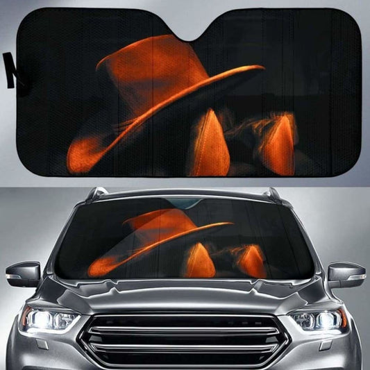 Boots & Hat of Cowboy Vintage theme car auto sunshades 172609 - YourCarButBetter