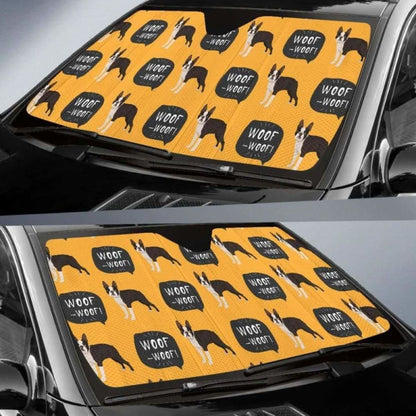 Boston Terrier Design Pattern Car Auto Sun Shades 104020 - YourCarButBetter