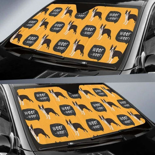 Boston Terrier Design Pattern Car Auto Sun Shades 104020 - YourCarButBetter