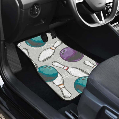 Bowling Ball And Pin Gray Background Front And Back Car Mats 160830 - YourCarButBetter